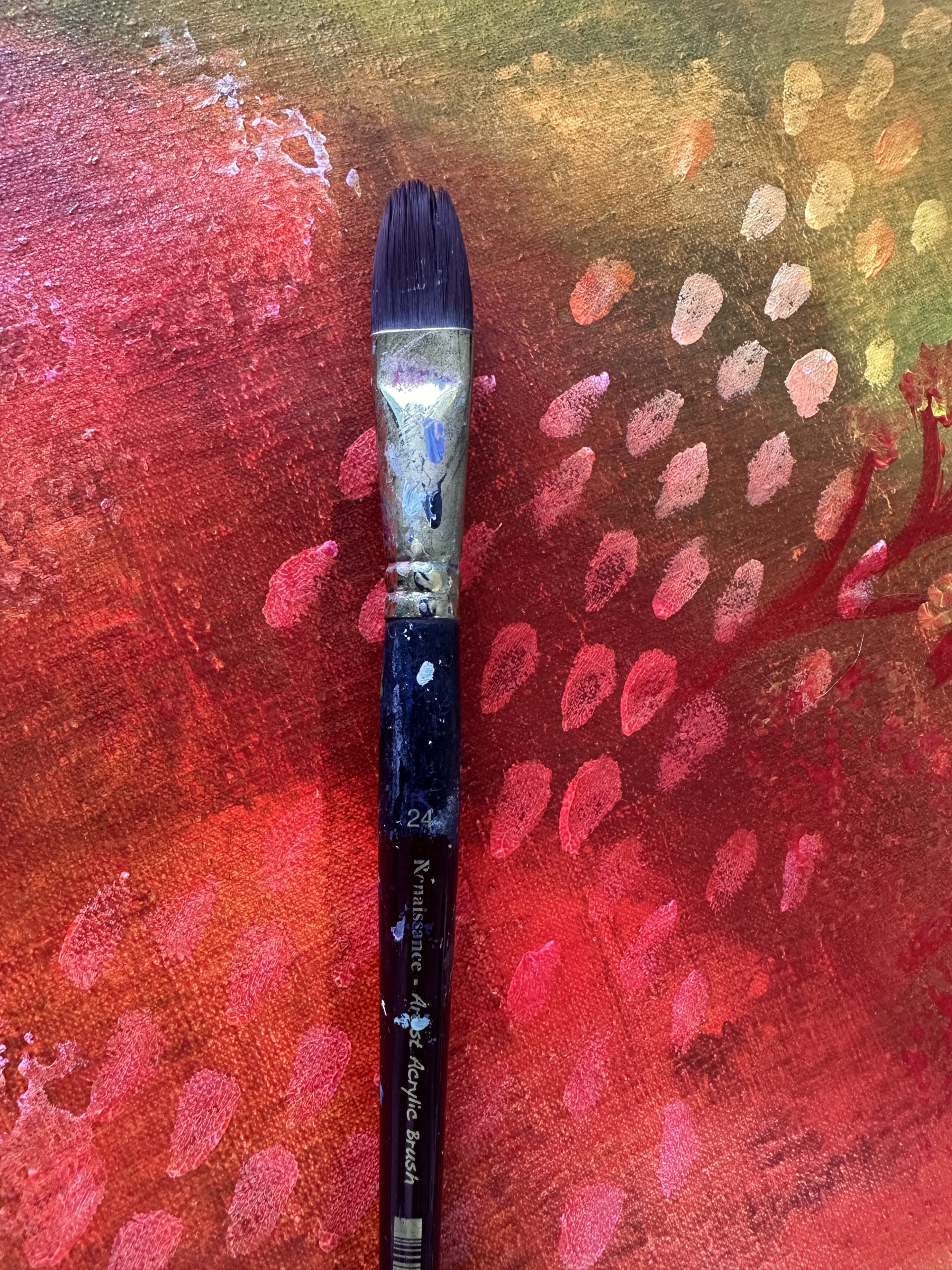 Konstverk i detalj med pensel